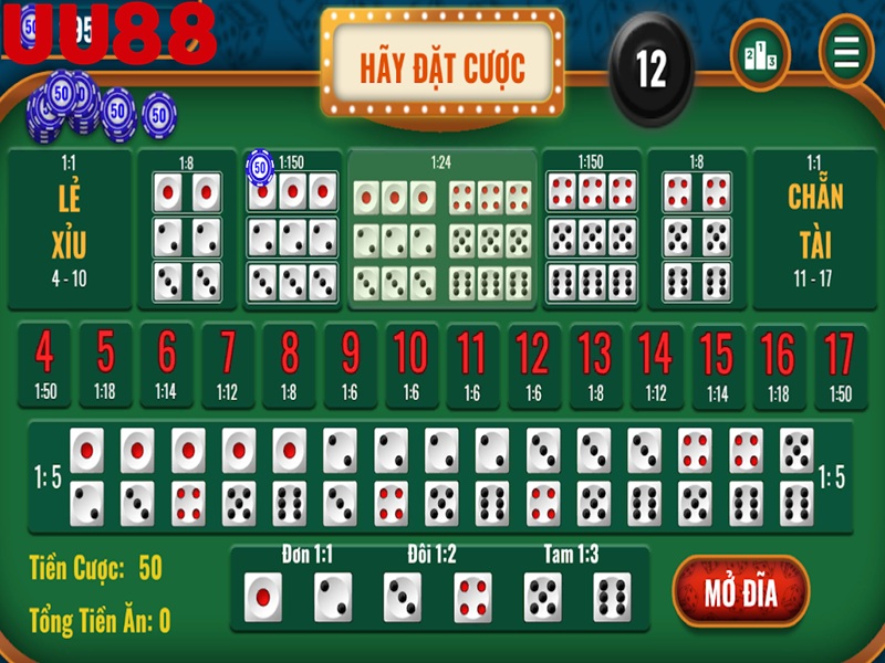chơi cách đánh tài xỉu 1-3-2-4